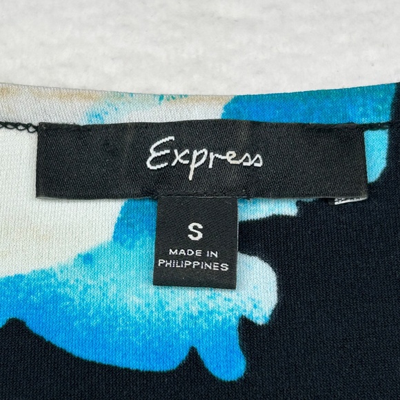 Express Women Sleeveless Abstract Floral Blouse size Small Flowers Tropical Top - Picture 5 of 12